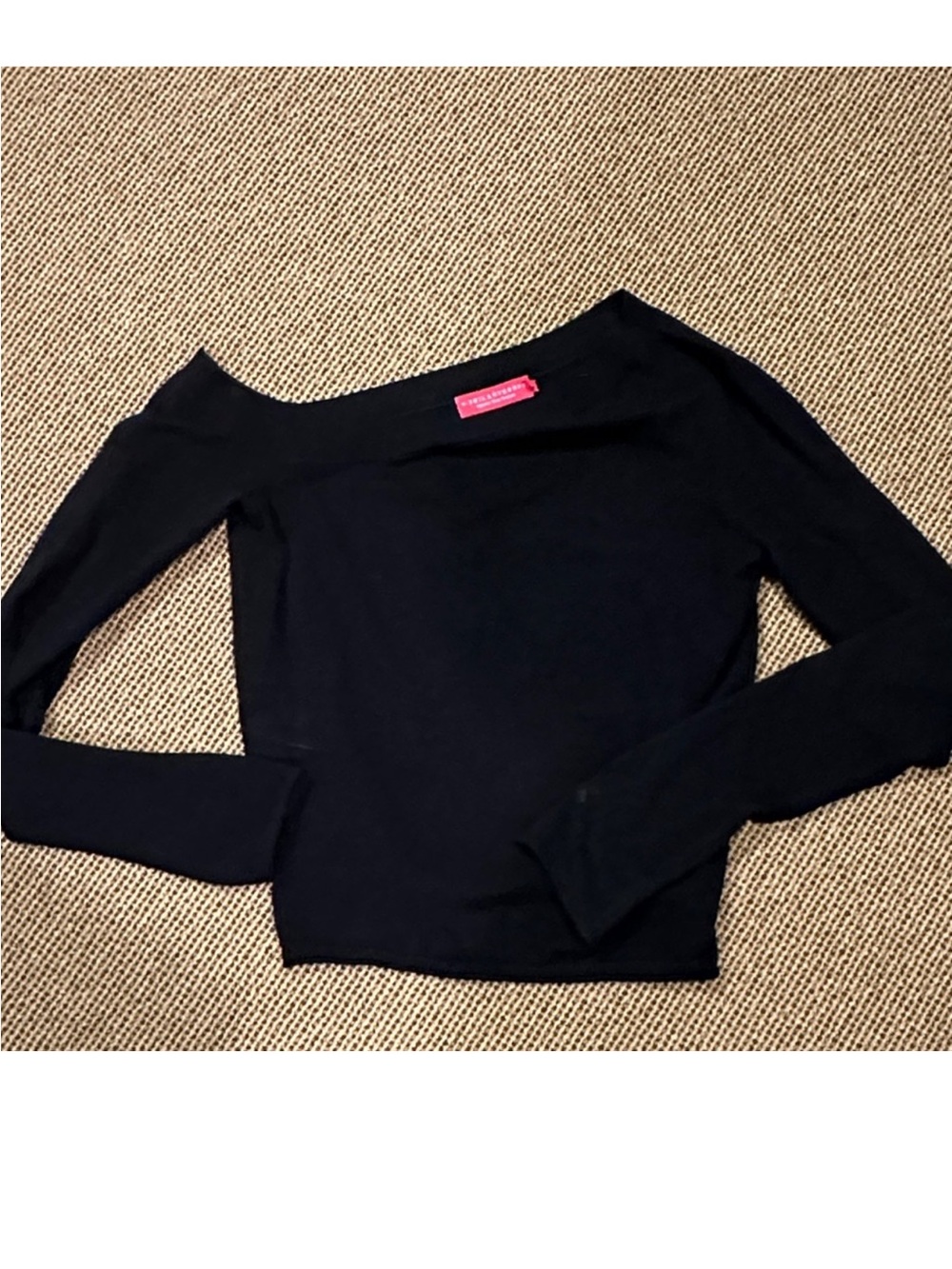 n:PHILANTHROPY Black Ribbed Neck Top